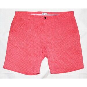 Peter Millar Shorts Men's 42 Shackleford Hybrid Gingham Pink Flat Front Golf‎